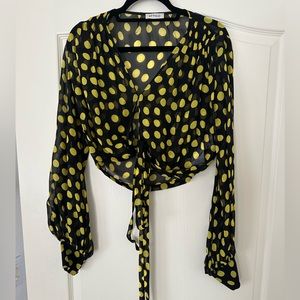 The Attico Polka Dot Wrap Blouse. Size 40. Great Condition/Never Worn.